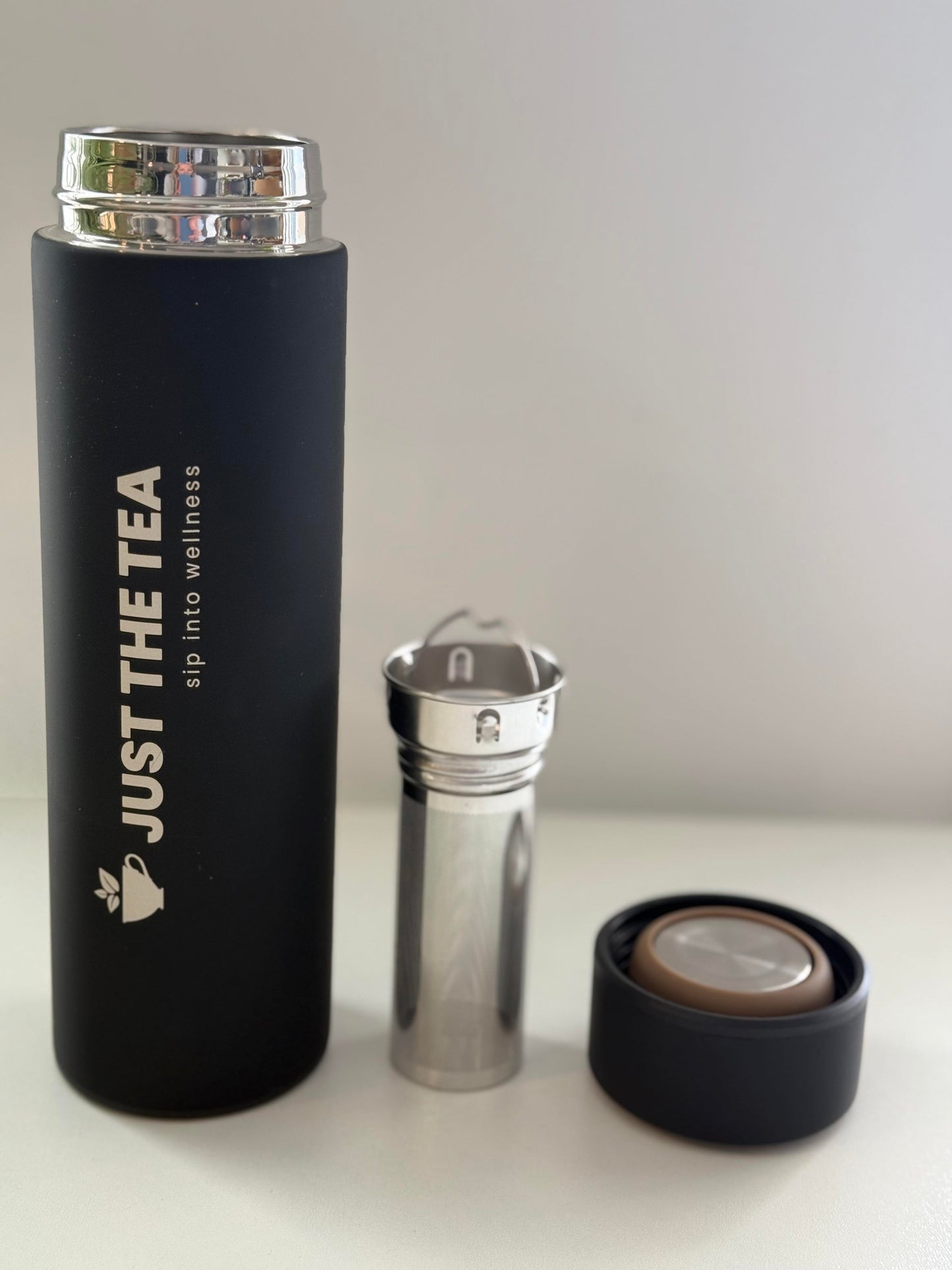 Stainless Steel Infuser Tumbler - Black - Just the Tea