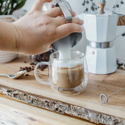 Double Wall Glass Mugs, Set of 2 Glass Cups - Just the Tea