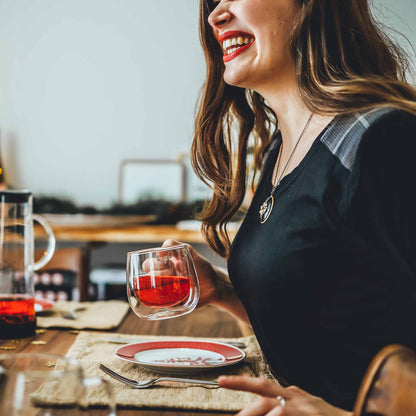 Double Wall Glass Mugs, Set of 2 Glass Cups - Just the Tea